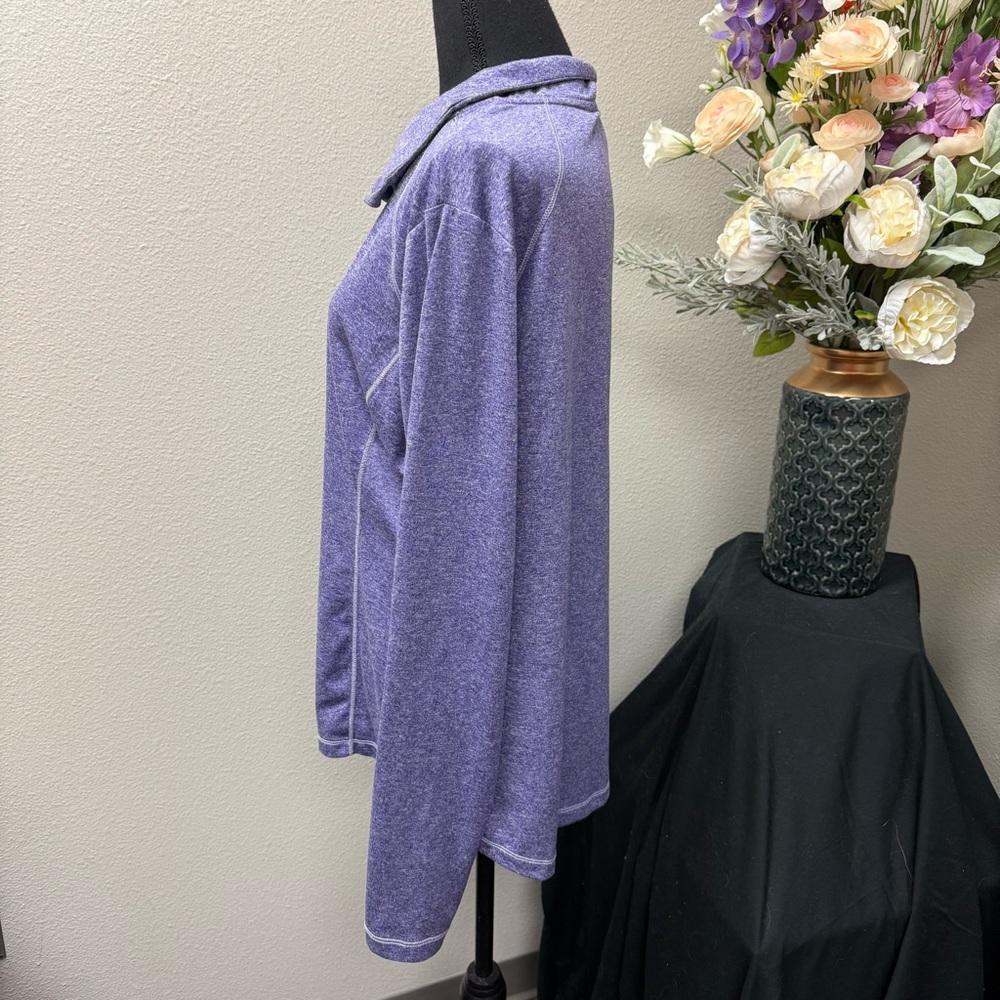 Danskin Now Purple Heather 1/4 Zip Pullover Sweatshirt Plus 2X Activewear - Picture 3 of 8